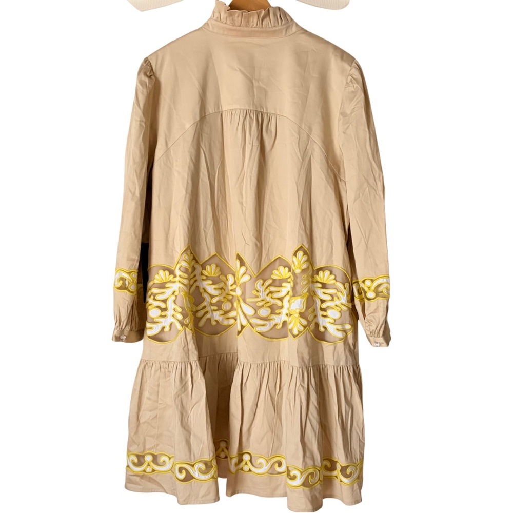 Tuckernuck Cream Mini Dress with Yellow Embroidered Trim - Picture 6 of 16